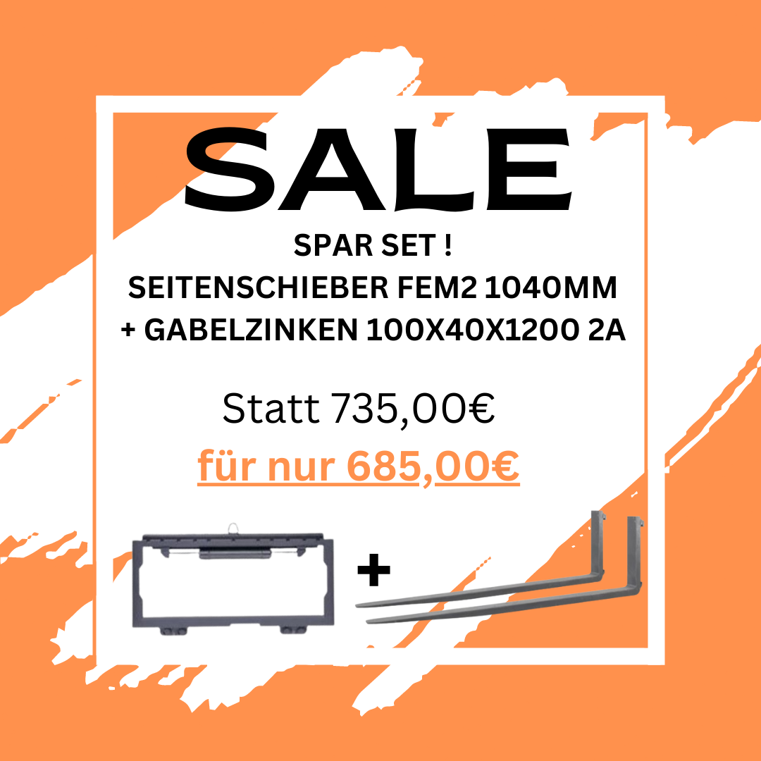 SPAR SET: Seitenschieber FEM2 1040mm + Gabelzinken 100x40x1200FEM 2 A